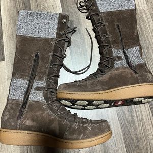 North face suede knee high boots